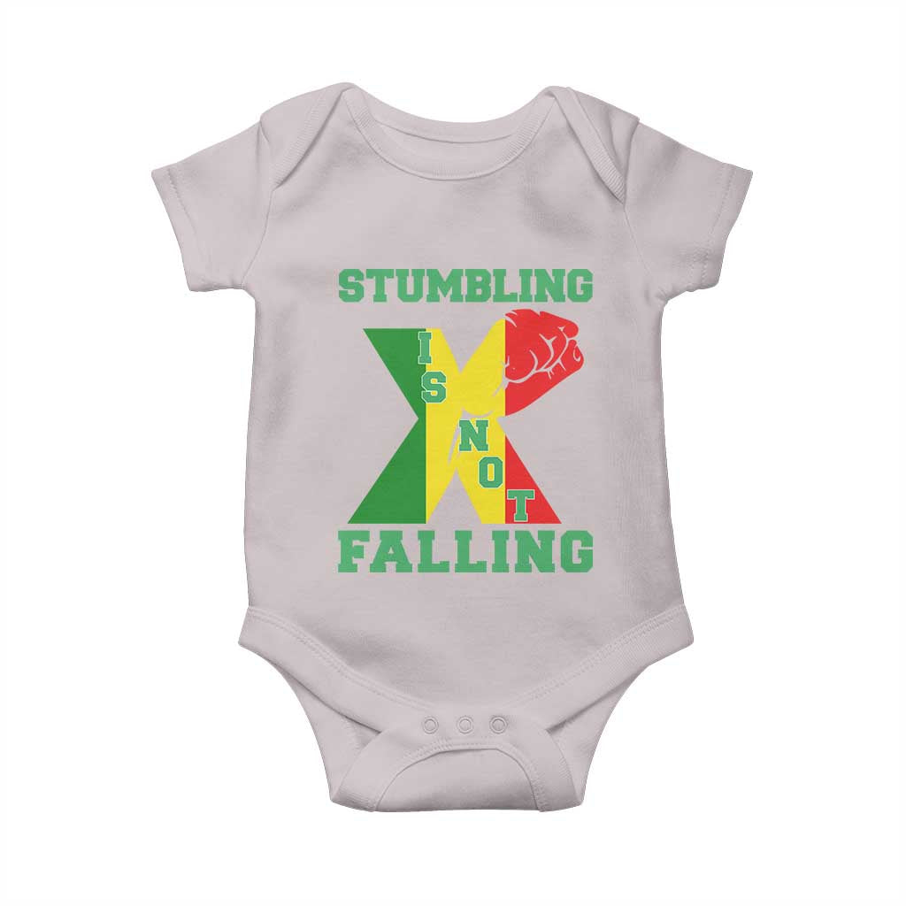 Stumbling Is Not Falling Baby Onesie African American Black History Month TS12 Ice Gray Print Your Wear