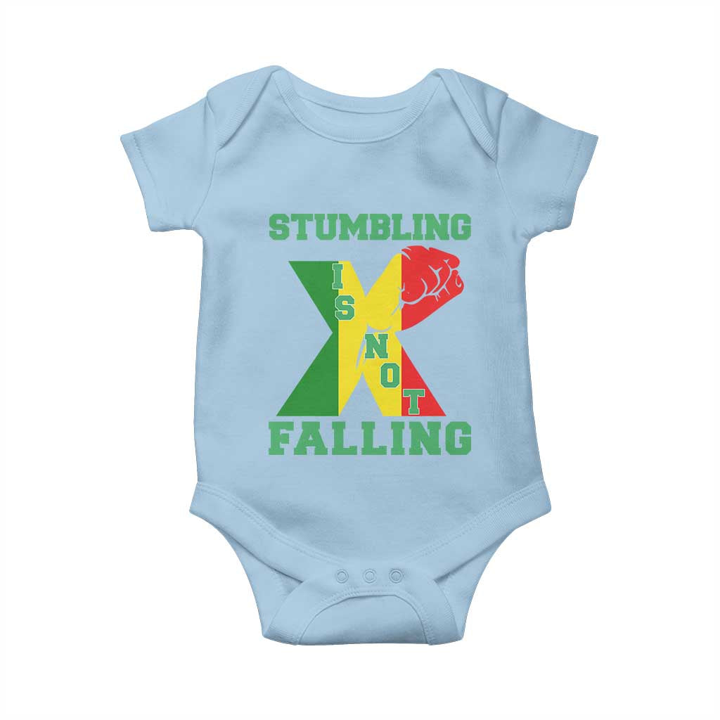 Stumbling Is Not Falling Baby Onesie African American Black History Month TS12 Light Blue Print Your Wear