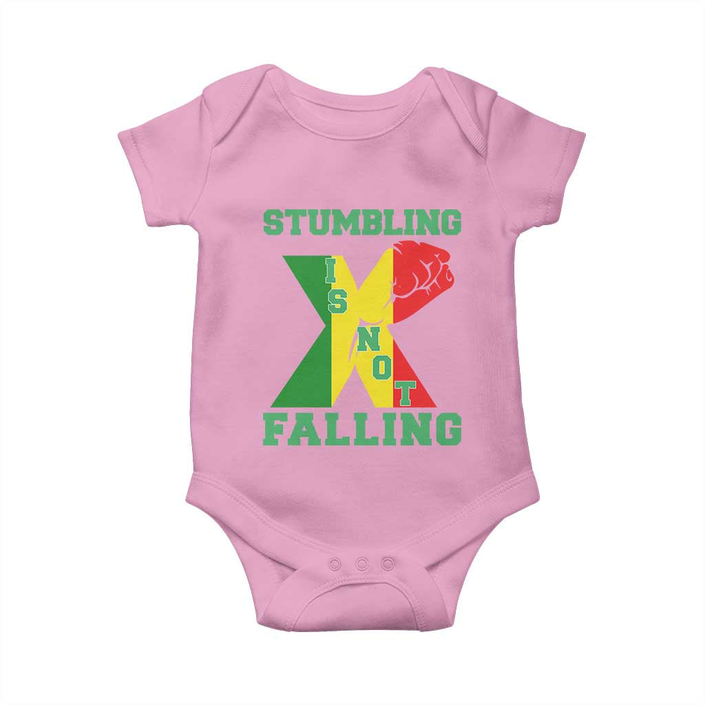 Stumbling Is Not Falling Baby Onesie African American Black History Month TS12 Light Pink Print Your Wear