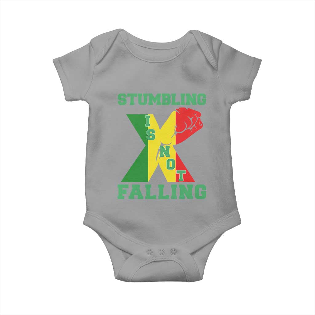 Stumbling Is Not Falling Baby Onesie African American Black History Month TS12 Sport Gray Print Your Wear