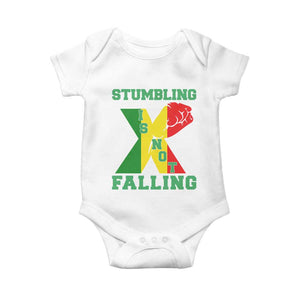 Stumbling Is Not Falling Baby Onesie African American Black History Month TS12 White Print Your Wear