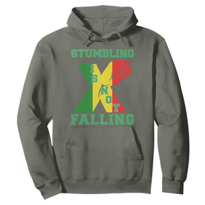 Stumbling Is Not Falling Hoodie African American Black History Month TS12 Military Green Print Your Wear