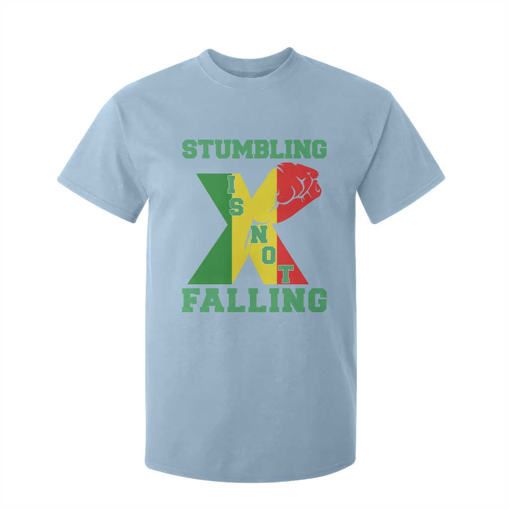 Stumbling Is Not Falling T Shirt For Kid African American Black History Month TS12 Light Blue Print Your Wear