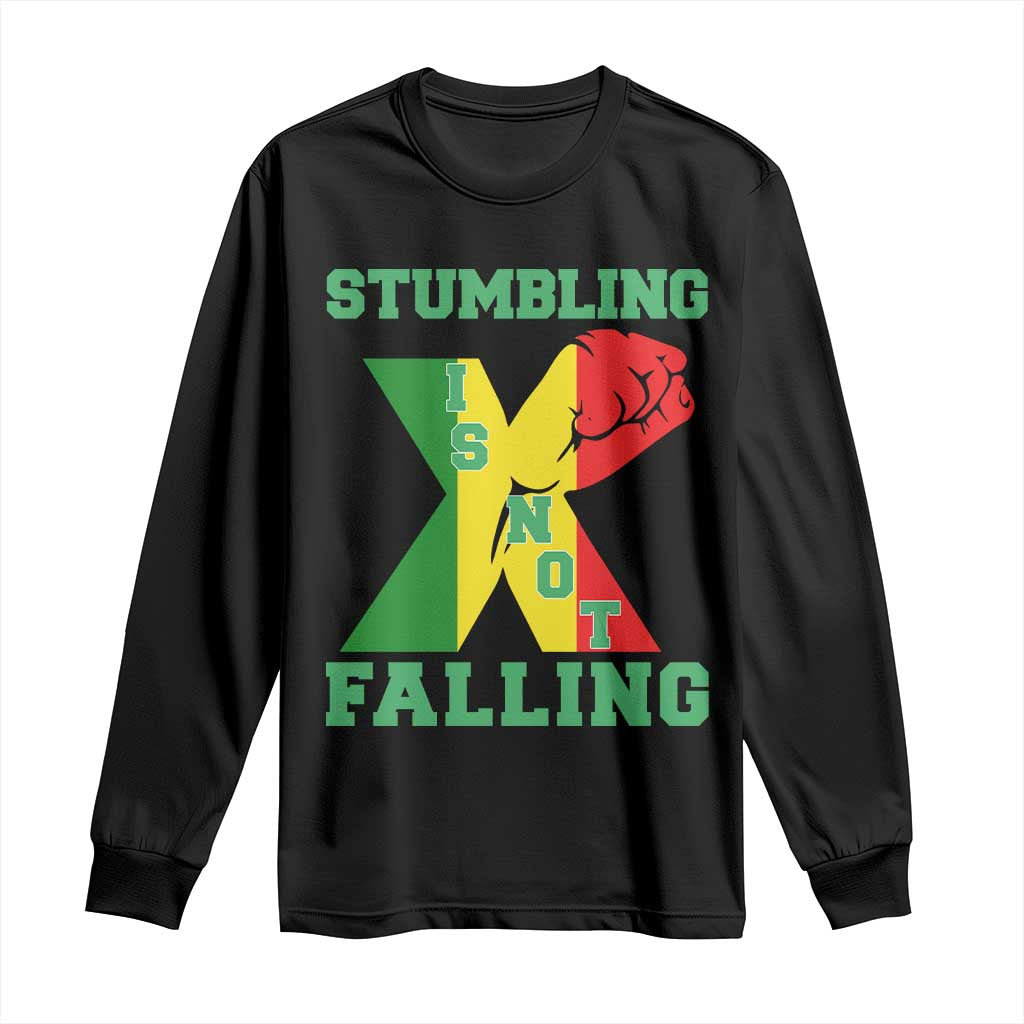 Stumbling Is Not Falling Long Sleeve Shirt African American Black History Month TS12 Black Print Your Wear