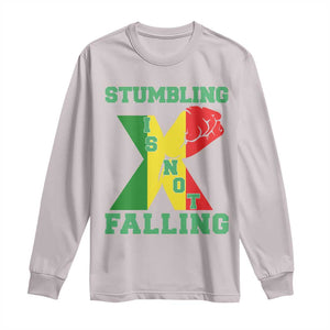 Stumbling Is Not Falling Long Sleeve Shirt African American Black History Month TS12 Ice Gray Print Your Wear