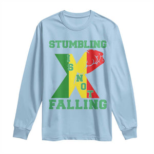 Stumbling Is Not Falling Long Sleeve Shirt African American Black History Month TS12 Light Blue Print Your Wear