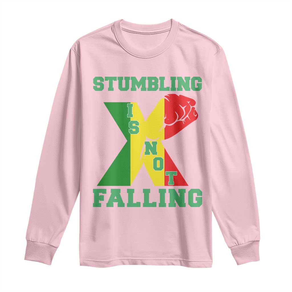Stumbling Is Not Falling Long Sleeve Shirt African American Black History Month TS12 Light Pink Print Your Wear