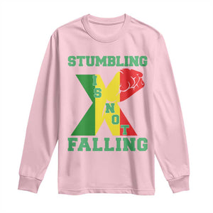 Stumbling Is Not Falling Long Sleeve Shirt African American Black History Month TS12 Light Pink Print Your Wear