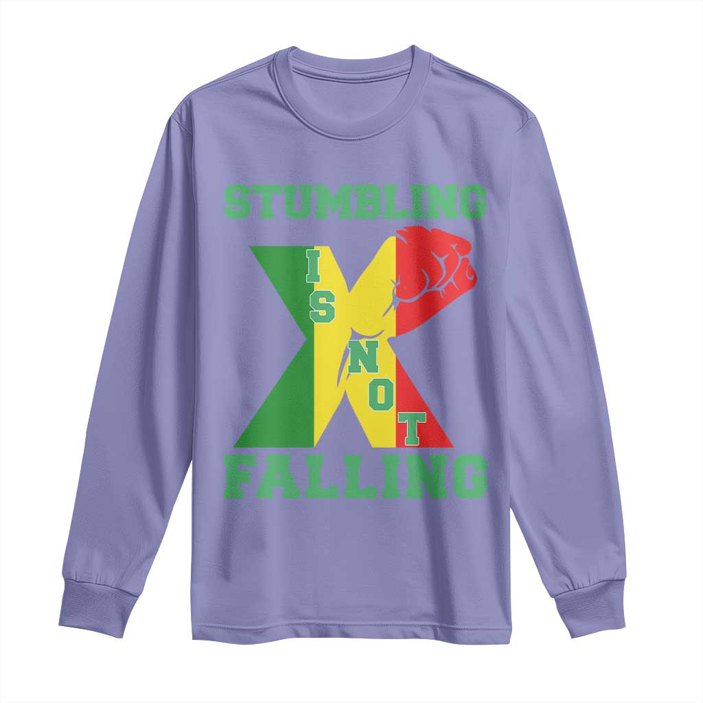 Stumbling Is Not Falling Long Sleeve Shirt African American Black History Month TS12 Violet Print Your Wear