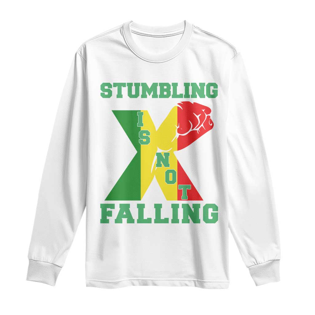 Stumbling Is Not Falling Long Sleeve Shirt African American Black History Month TS12 White Print Your Wear