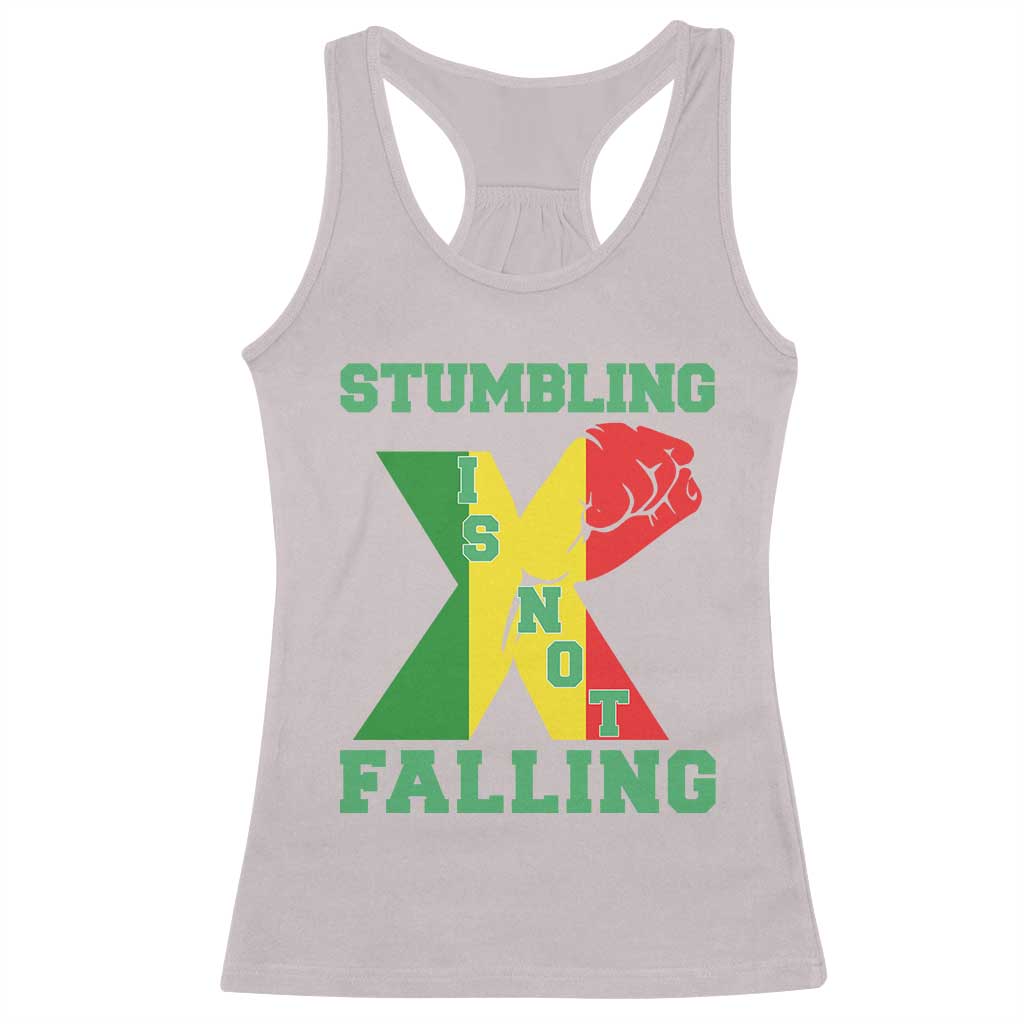 Stumbling Is Not Falling Racerback Tank Top African American Black History Month TS12 Ice Gray Print Your Wear