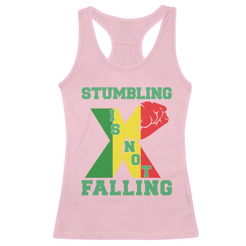 Stumbling Is Not Falling Racerback Tank Top African American Black History Month TS12 Light Pink Print Your Wear