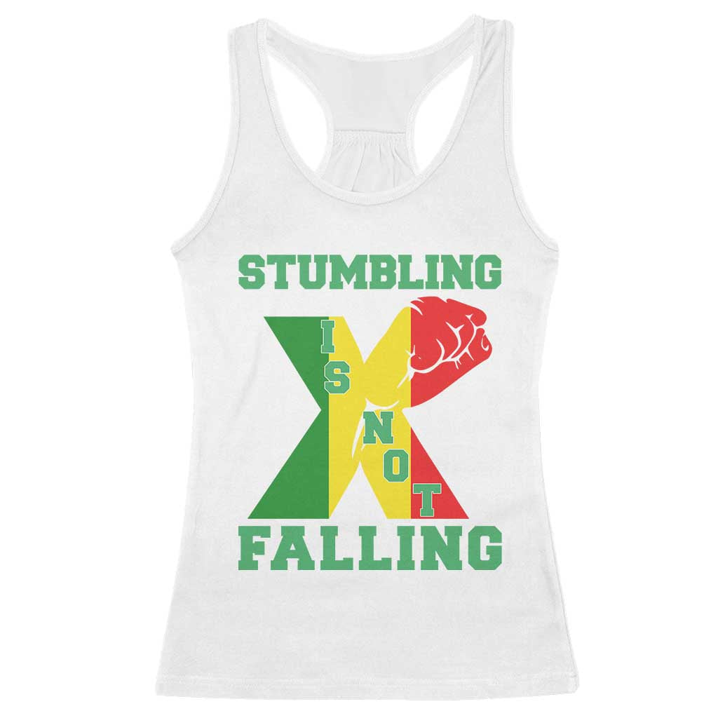 Stumbling Is Not Falling Racerback Tank Top African American Black History Month TS12 White Print Your Wear
