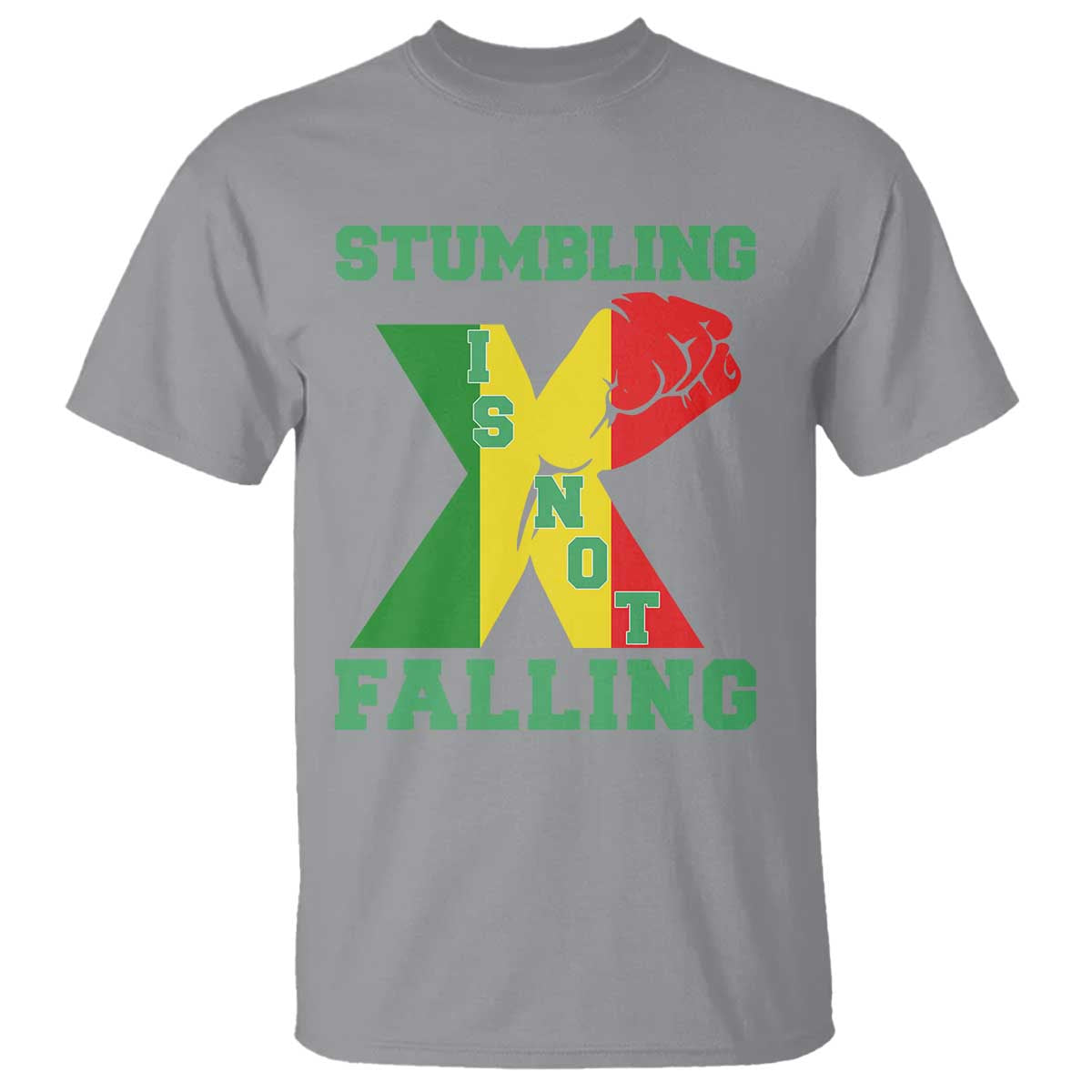 Stumbling Is Not Falling T Shirt African American Black History Month TS12 Sport Gray Print Your Wear