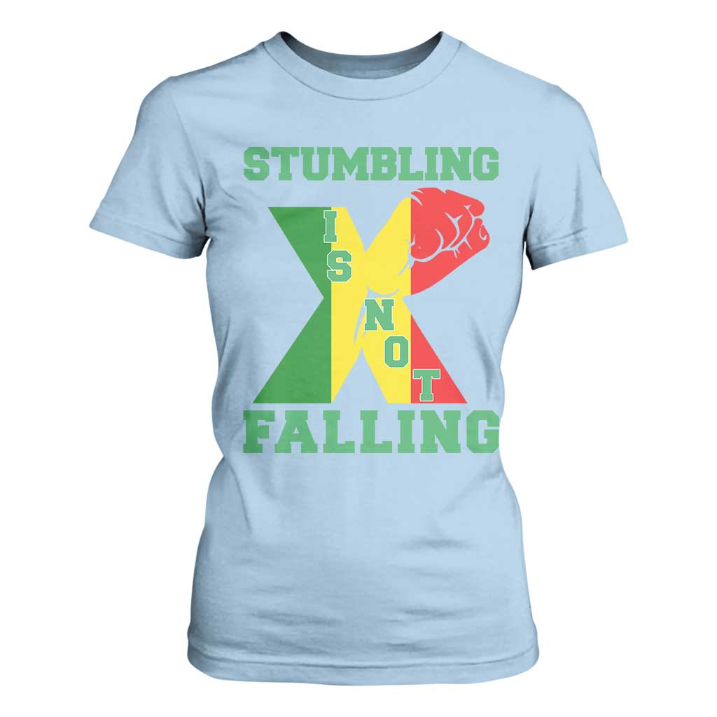 Stumbling Is Not Falling T Shirt For Women African American Black History Month TS12 Light Blue Print Your Wear