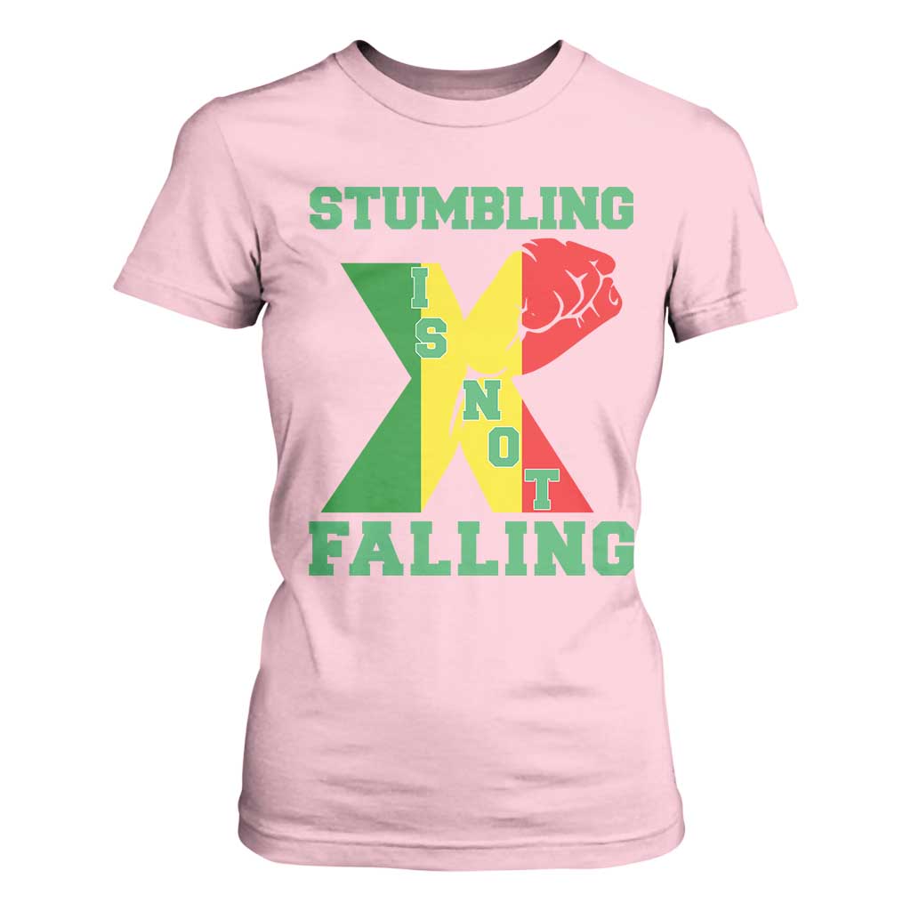 Stumbling Is Not Falling T Shirt For Women African American Black History Month TS12 Light Pink Print Your Wear