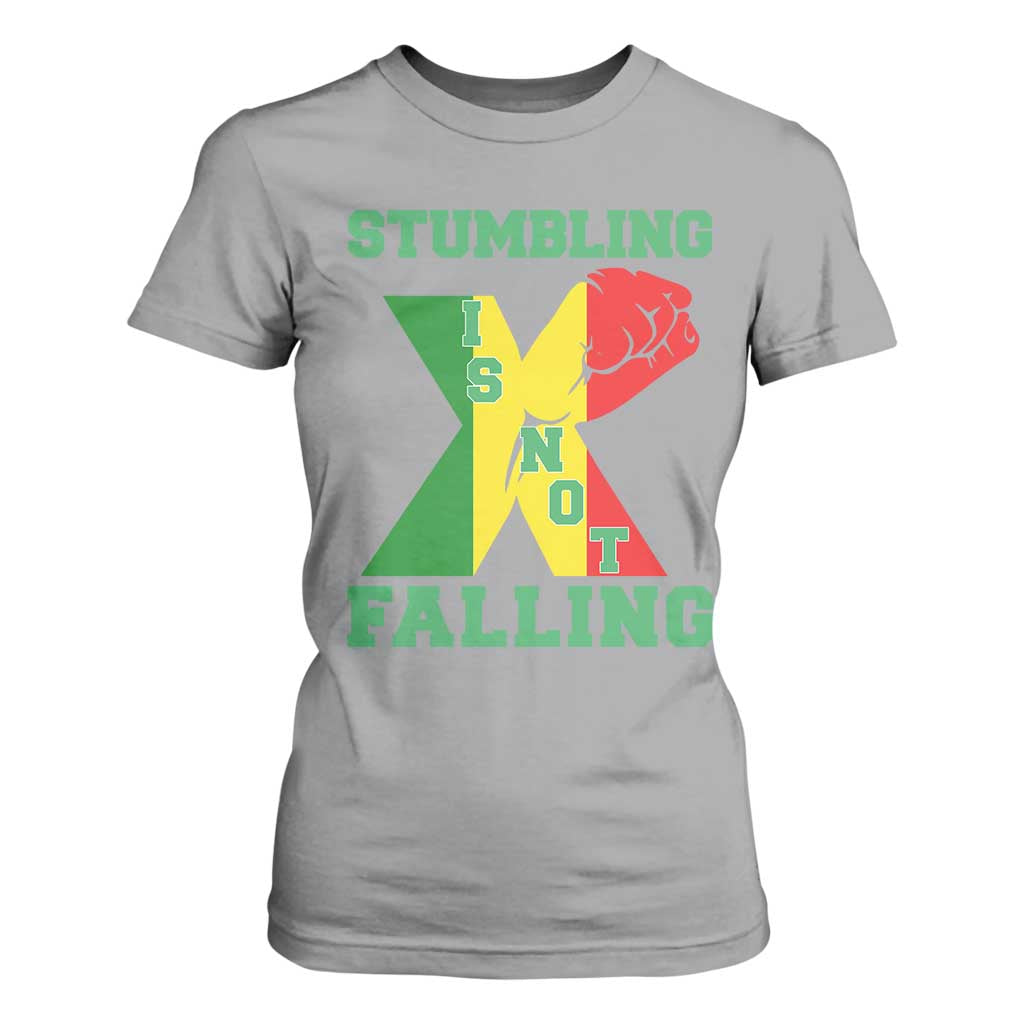 Stumbling Is Not Falling T Shirt For Women African American Black History Month TS12 Sport Gray Print Your Wear