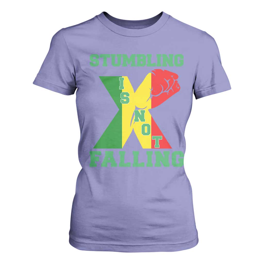 Stumbling Is Not Falling T Shirt For Women African American Black History Month TS12 Violet Print Your Wear