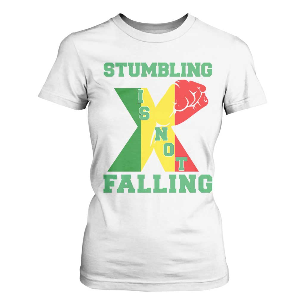 Stumbling Is Not Falling T Shirt For Women African American Black History Month TS12 White Print Your Wear