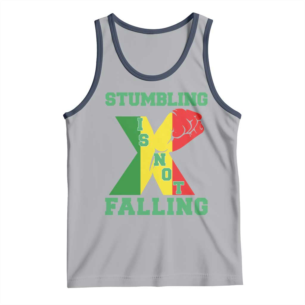 Stumbling Is Not Falling Tank Top African American Black History Month TS12 Athletic Heather Navy Print Your Wear