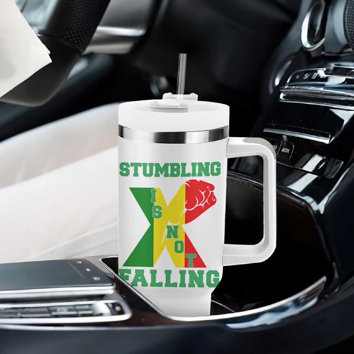 Stumbling Is Not Falling Tumbler With Handle African American Black History Month TS12 Print Your Wear