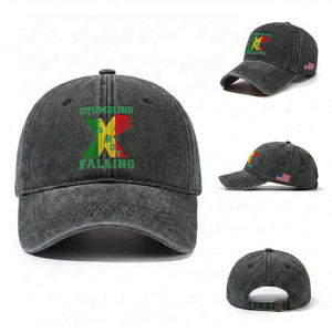 Stumbling Is Not Falling Washed Cotton Baseball Cap African American Black History Month TS12 Washed Cap Universal Fit Dark Green Print Your Wear