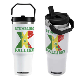 Stumbling Is Not Falling Flip Straw Tumbler African American Black History Month TS12 One Size: 30 oz White Print Your Wear