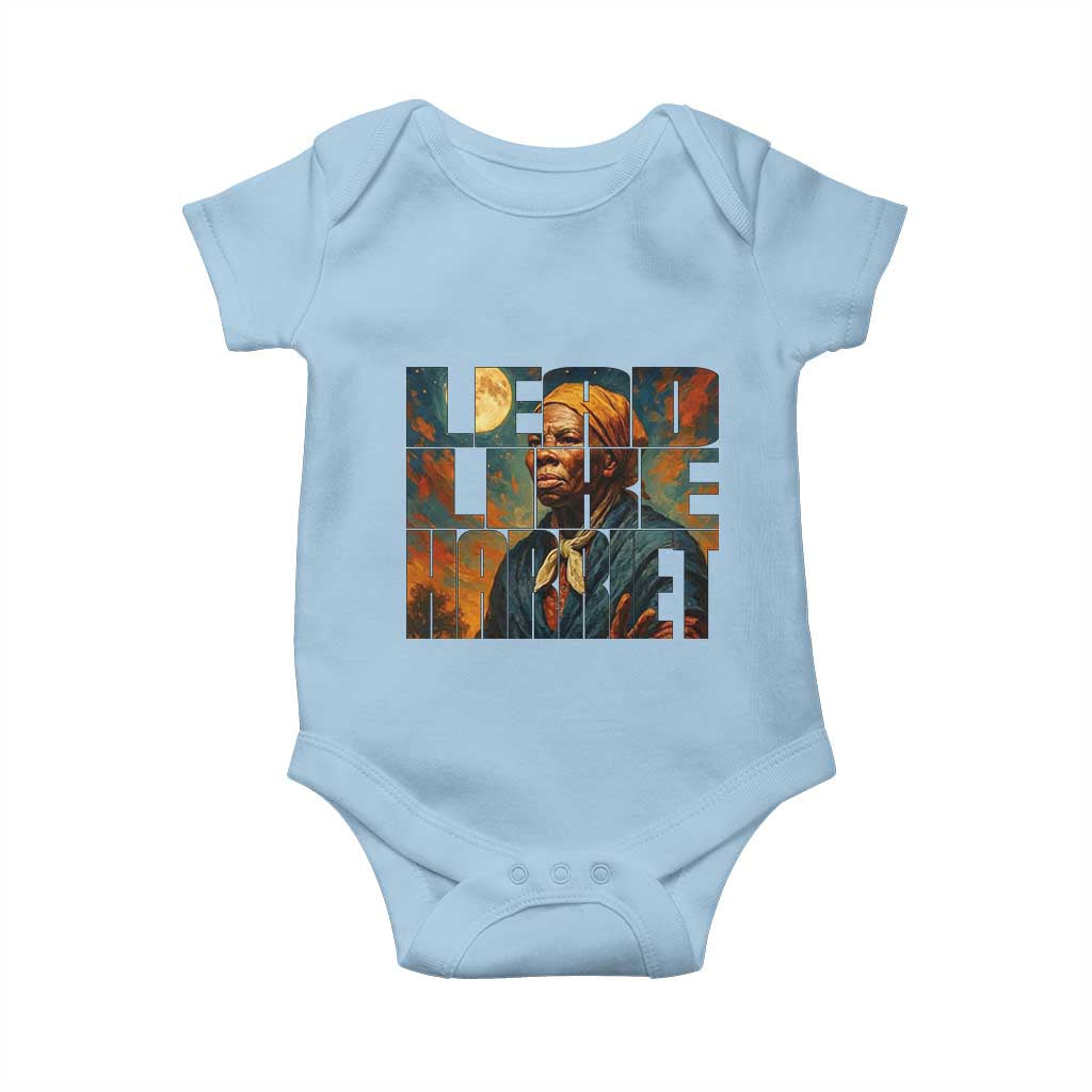 Lead Like Harriet Baby Onesie Black History Month Juneteenth Quote TS12 Light Blue Print Your Wear