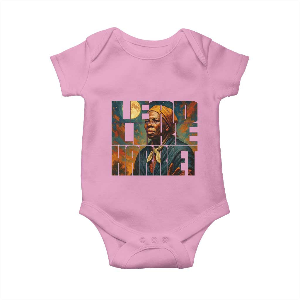 Lead Like Harriet Baby Onesie Black History Month Juneteenth Quote TS12 Light Pink Print Your Wear