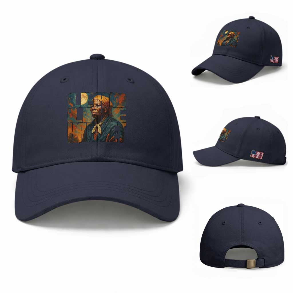 Lead Like Harriet Baseball Cap Black History Month Juneteenth Quote TS12 Baseball Cap Universal Fit Navy Print Your Wear