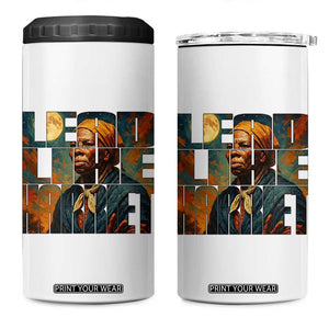 Lead Like Harriet 4 in 1 Can Cooler Tumbler Black History Month Juneteenth Quote TS12 One Size: 16 oz White Print Your Wear
