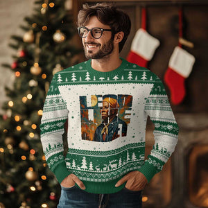 Lead Like Harriet Ugly Christmas Sweater Black History Month Juneteenth Quote TS12 Beige Green Print Your Wear