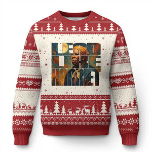 Lead Like Harriet Ugly Christmas Sweater Black History Month Juneteenth Quote TS12 Beige Red Print Your Wear