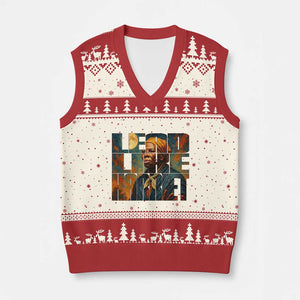 Lead Like Harriet V-Neck Knit Sweater Vest Black History Month Juneteenth Quote TS12 Beige Red Print Your Wear