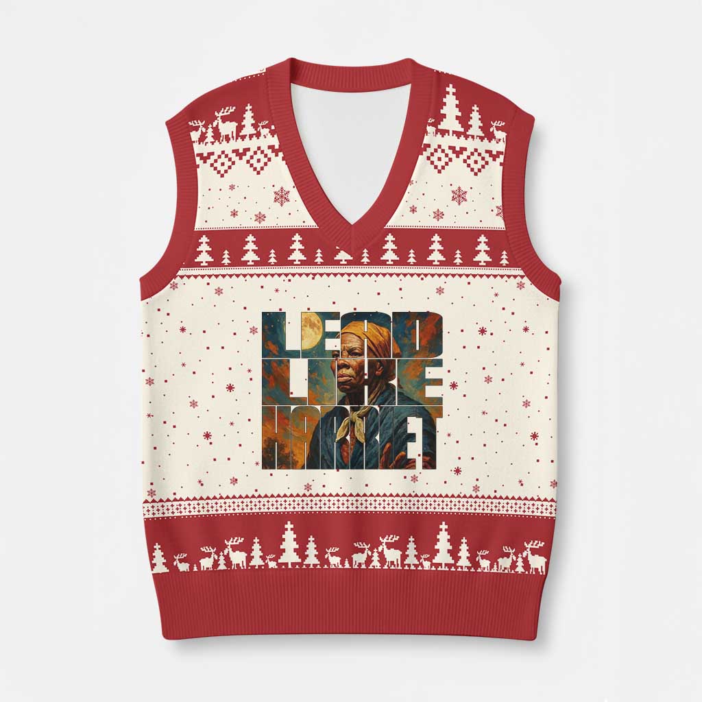 Lead Like Harriet V-Neck Knit Sweater Vest Black History Month Juneteenth Quote TS12 Beige Red Print Your Wear