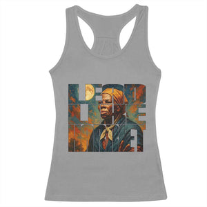 Lead Like Harriet Racerback Tank Top Black History Month Juneteenth Quote TS12 Sport Gray Print Your Wear