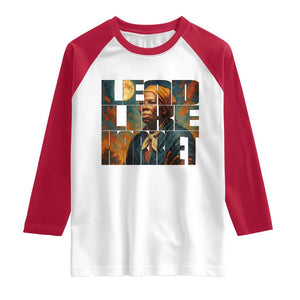 Lead Like Harriet Raglan Shirt Black History Month Juneteenth Quote TS12 White Red Print Your Wear