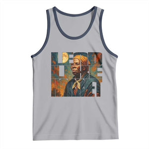 Lead Like Harriet Tank Top Black History Month Juneteenth Quote TS12 Athletic Heather Navy Print Your Wear