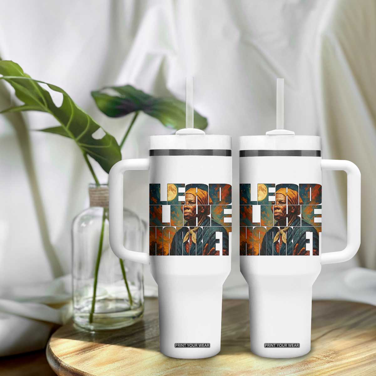 Lead Like Harriet Tumbler With Handle Black History Month Juneteenth Quote TS12 Print Your Wear