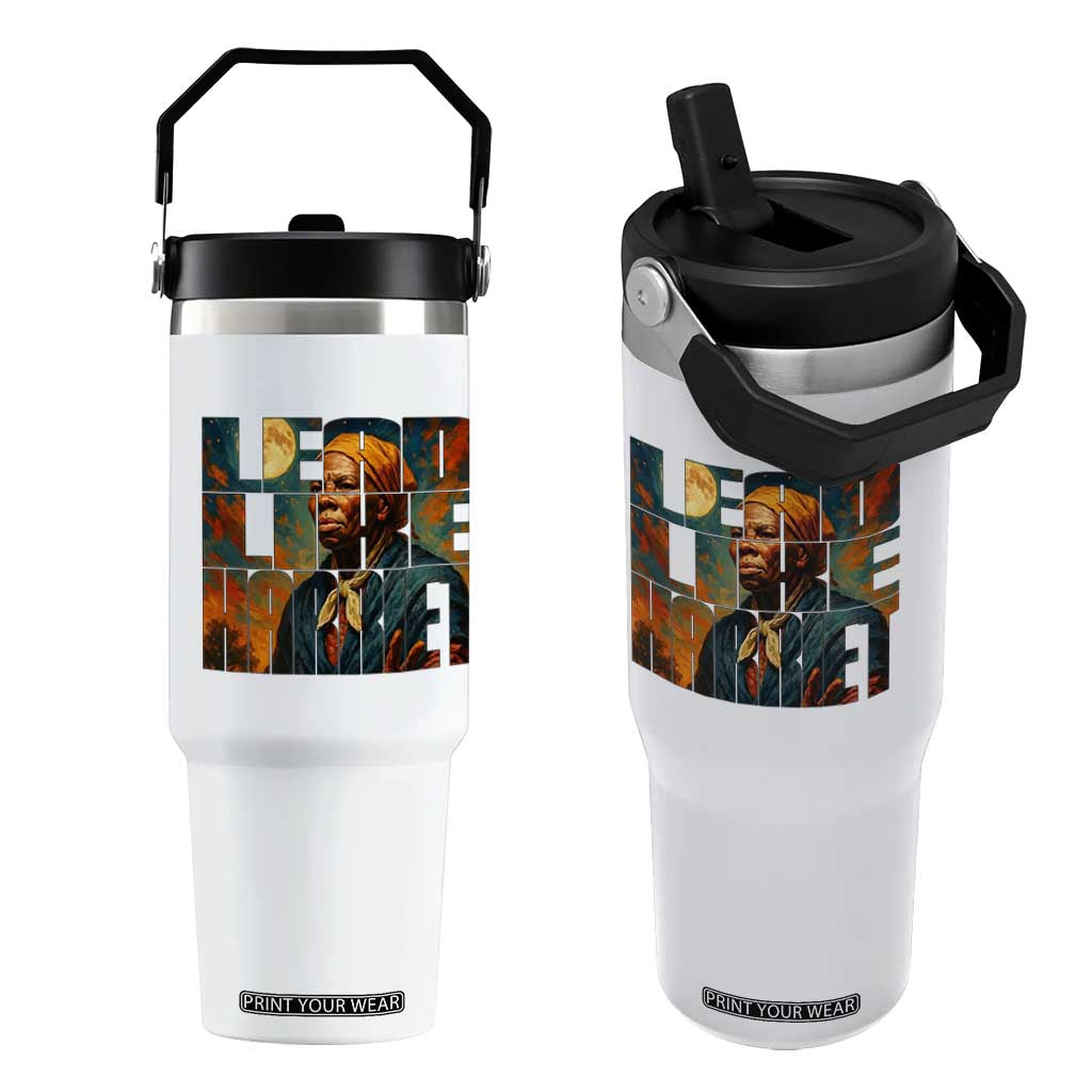 Lead Like Harriet Flip Straw Tumbler Black History Month Juneteenth Quote TS12 One Size: 30 oz White Print Your Wear