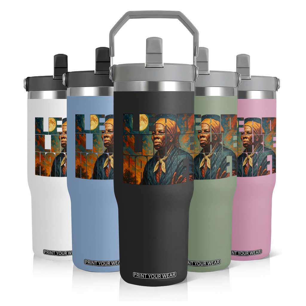 Lead Like Harriet Flip Straw Tumbler Black History Month Juneteenth Quote TS12 Print Your Wear