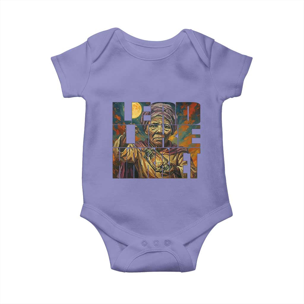 Lead Like Harriet Baby Onesie Black Women Leadership Quote TS12 Violet Print Your Wear