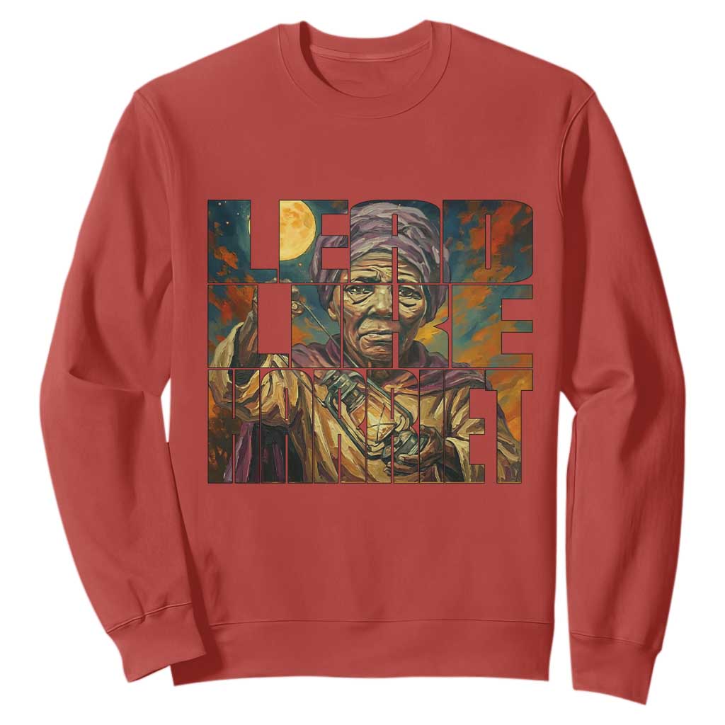Lead Like Harriet Sweatshirt Black Women Leadership Quote TS12 Red Print Your Wear