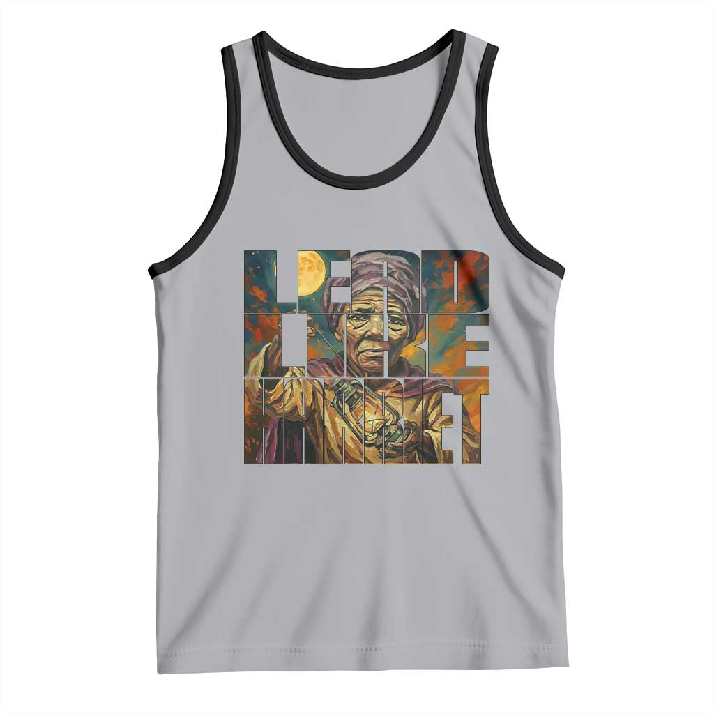 Lead Like Harriet Tank Top Black Women Leadership Quote TS12 Athletic Heather Black Print Your Wear