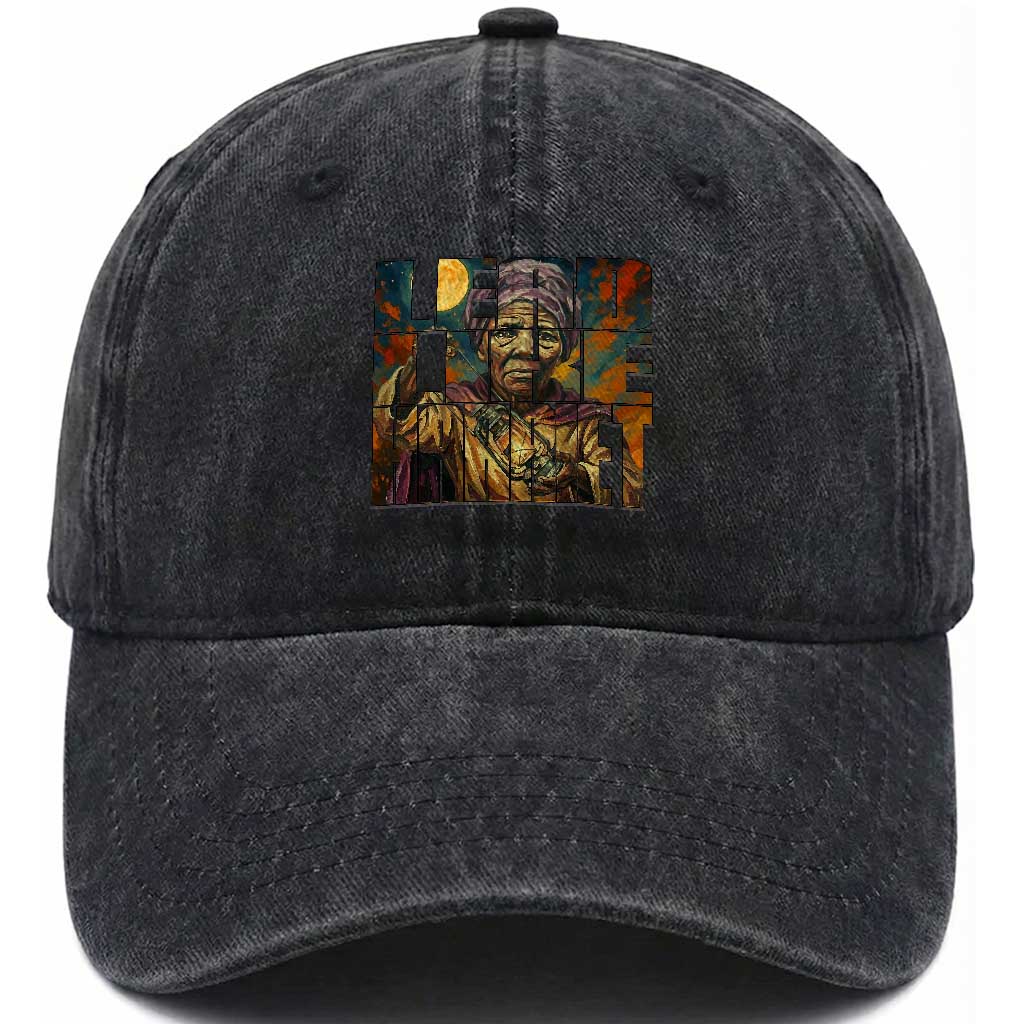 Lead Like Harriet Washed Cotton Baseball Cap Black Women Leadership Quote TS12 Print Your Wear