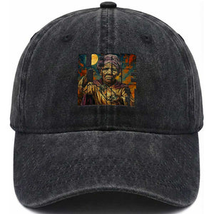 Lead Like Harriet Washed Cotton Baseball Cap Black Women Leadership Quote TS12 Print Your Wear