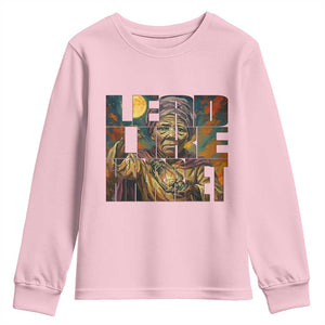 Lead Like Harriet Youth Sweatshirt Black Women Leadership Quote TS12 Light Pink Print Your Wear