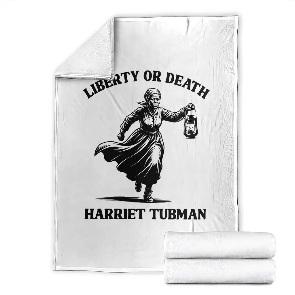 Liberty Or Death Throw Blanket Harriet Tubman Quote TS12 White Print Your Wear
