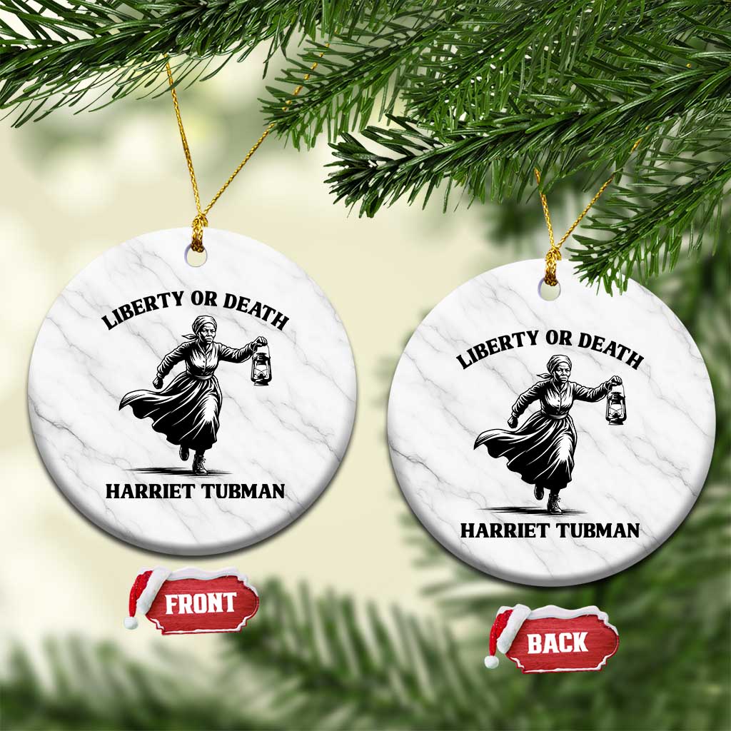 Liberty Or Death Ceramic Ornament Harriet Tubman Quote TS12 1pc White Marble Print Your Wear