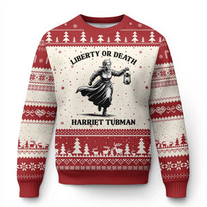 Liberty Or Death Ugly Christmas Sweater Harriet Tubman Quote TS12 Beige Red Print Your Wear